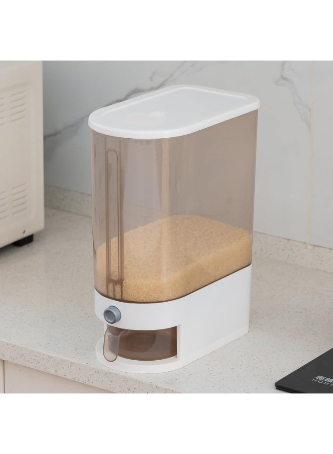 22 Lbs Rice Dispenser, Large Grain Container Storage with Lid Measuring Cylinder Moisture Proof Household Cereal Dispenser Bucket for Kitchen Soybean Corn,Clear - Image 3